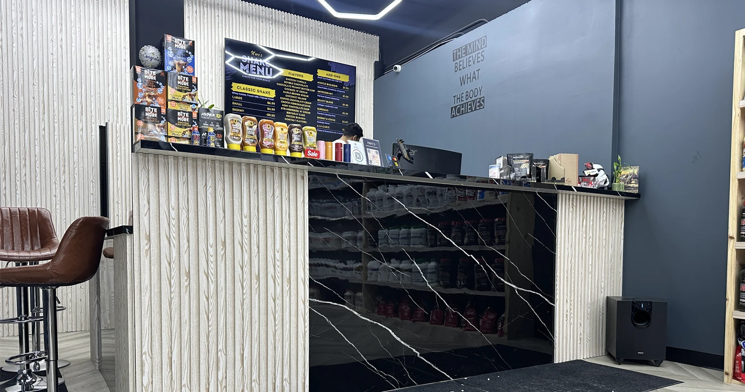 A commercial cabinetry and feature wall installation project completed by the Titan Cabinetry Team.